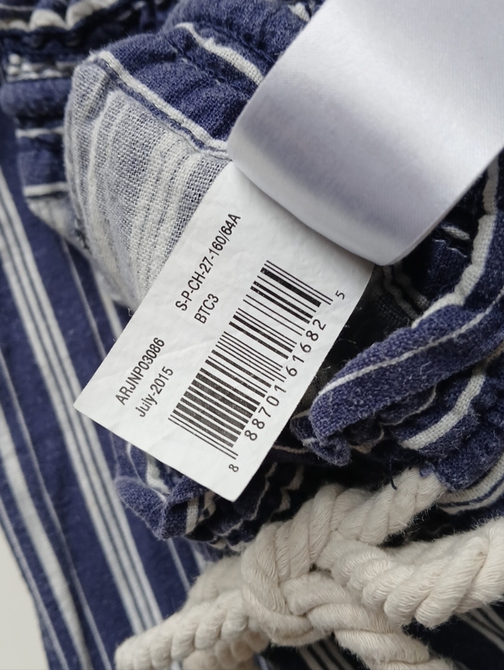 Roxy Linen Beach Pants Blue White Stripe Size Small - Picture 6 of 7